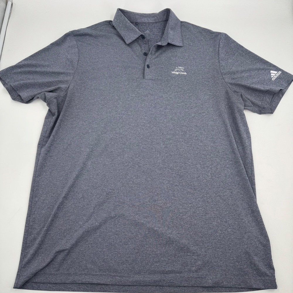Adidas Widgi Creek Golf Polo Shirt‎ Mens Gray Short Sleeve Athletic Casual